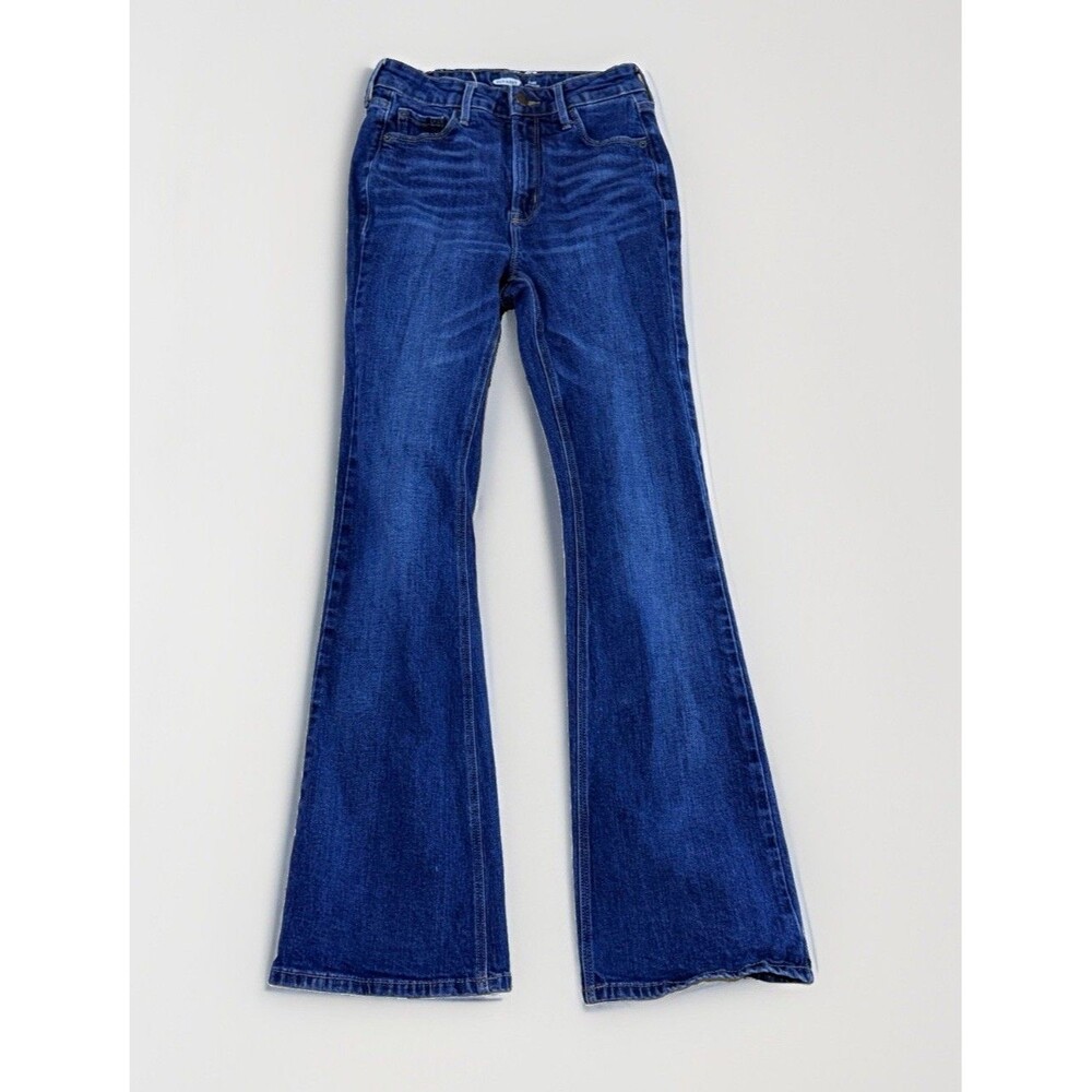 Old Navy Extra High Rise Flare Jeans Size 2 Dark Wash Denim Womens Excellent